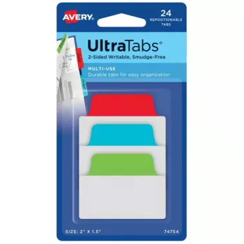 Blanko-Registerreiter Avery Ultra Tabs 74754 Blau Grün Rot