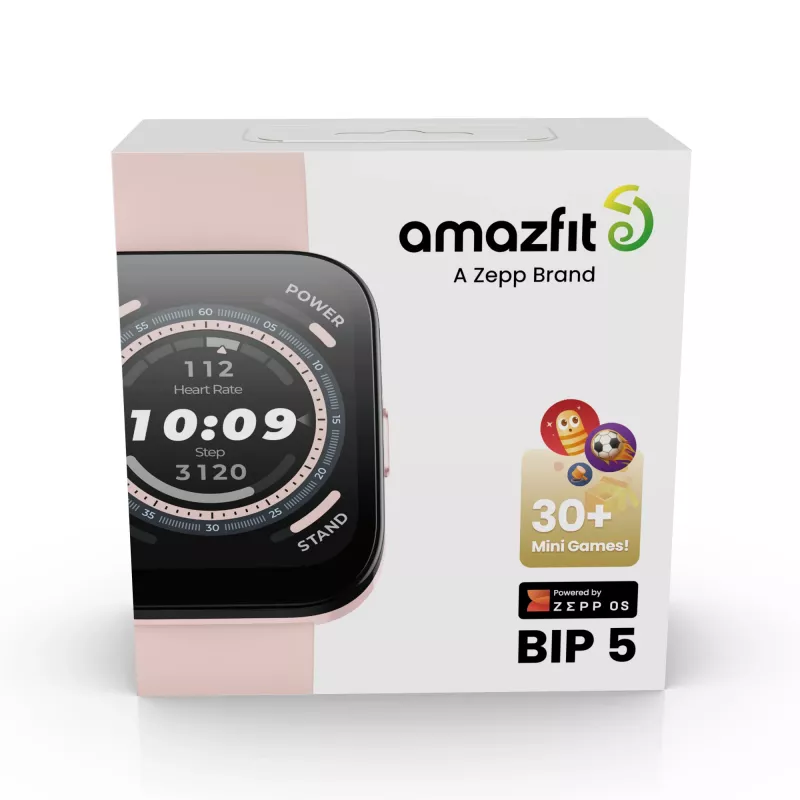 Amazfit Bip 5 4.85 cm (1.91 Zoll) TFT 45.9 mm Digital 320 x 380 Pixel Touchscreen Pink GPS (Satellit)