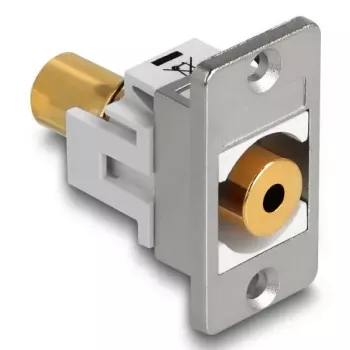 DeLOCK 90884 Steckdosen-Einsatz 3,5 mm Silber Weiß Buchse