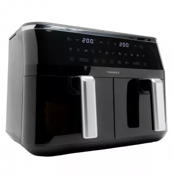 TORNADO TAFT-1000-GS | Doppel-Heißluftfritteuse 9L, Heißluftfritteuse, 9 L, 60 °C, 200 °C, 12 Personen, 540 min
