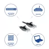 ACT Schwarz 1,5 Meter LSZH U/UTP CAT6 Rechenzentrums-Slimline-Patchkabel rastnasenfrei mit RJ45-Steckern