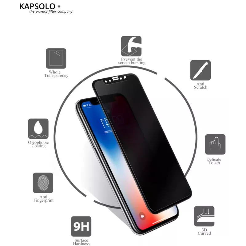 Privacy Panzerglas KAPSOLO iPhone X