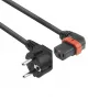 ACT Netzkabel CEE 7/7 Stecker (abgewinkelt) - C13 IEC Lock (links abgewinkelt) schwarz 1 m, EL447S