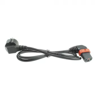 ACT Netzkabel CEE 7/7 Stecker (abgewinkelt) - C13 IEC Lock (links abgewinkelt) schwarz 1 m, EL447S