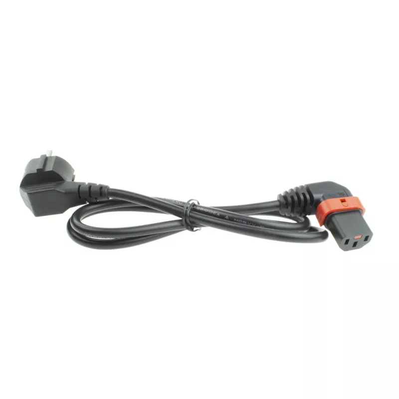 ACT Netzkabel CEE 7/7 Stecker (gewinkelt) - C13 IEC Lock (links gewinkelt) schwarz 3 m, EL455S