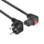 ACT Powercord CEE 7/7 Stecker (gewinkelt) – C13 IEC Lock (rechts gewinkelt) schwarz 3 m, EL454S