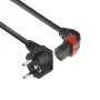 ACT Netzkabel CEE 7/7 Stecker (gewinkelt) - C13 IEC Lock (aufwärts gewinkelt) schwarz 3 m, EL456S