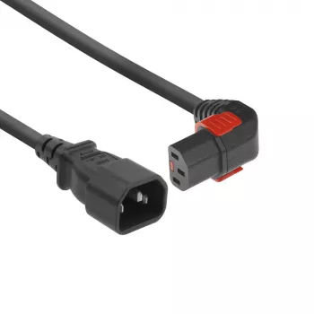 ACT Stromkabel C14 - C13 IEC Lock (abgewinkelt) schwarz 1 m, PC2044