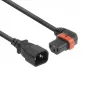 ACT Powercord C14 - C13 IEC Lock (links abgewinkelt) schwarz 2 m, PC2046