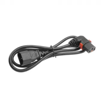 ACT Netzkabel C14 - C13 IEC Lock (abgewinkelt) schwarz 1 m, PC2041