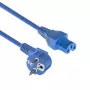 ACT Netzkabel CEE 7/7 Stecker gewinkelt C15 blau 1,5 m 230V 10A