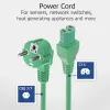 ACT Powercord Netzkabel CEE 7/7 Stecker (gewinkelt) - C15 grün 1,5 m