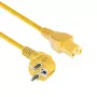 ACT Netzkabel Netzstecker CEE 7/7 Stecker (gewinkelt) - C15 gelb 1,5 m