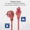 ACT AK5314 Stromkabel CEE 7/7 auf C15, 1 m, rot