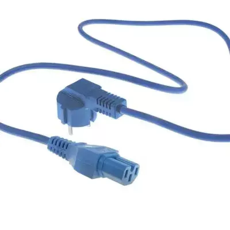 ACT Netzkabel CEE 7/7 Stecker (gewinkelt) - C15 blau 1 m