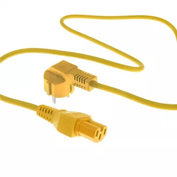 ACT Netzkabel CEE 7/7 Stecker (gewinkelt) - C15 gelb 1 m