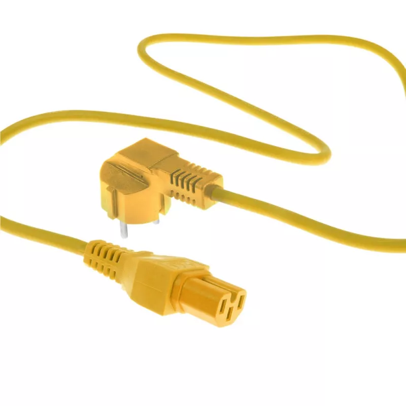 ACT Netzkabel CEE 7/7 Stecker (gewinkelt) - C15 gelb 1 m