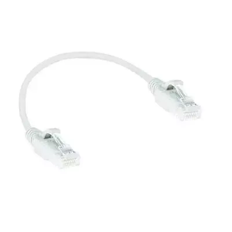 ACT Weiß 0,5 Meter LSZH U/UTP CAT6 Datacenter Slimline Patchkabel mit Rastnasenschutz und RJ45-Steckern