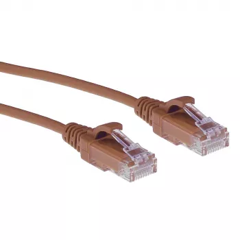 ACT Braun 0,15 m LSZH U/UTP CAT6 Rechenzentrums-Slimline-Patchkabel mit rastnasenschutz und RJ45-Steckern