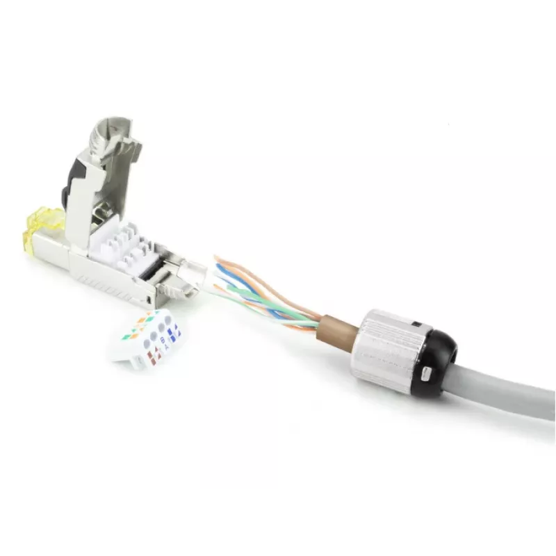 ACT Feldkonfektionierstecker RJ45 CAT6A geschirmt, werkzeuglos, 4PPoE 100W