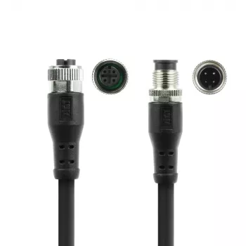 ACT Industrial 1,50 Meter Sensorkabel M12A 4-polig Stecker auf M12A 4-polig Buchse, Superflex Xtreme TPE Kabel, geschirmt