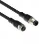 ACT Industrial 3,00 Meter Sensorkabel M12A 4-polig Stecker auf M12A 4-polig Buchse, Superflex Xtreme TPE-Kabel, geschirmt
