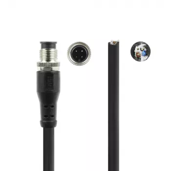 ACT Industrial 1,50 Meter Sensorkabel M12A 4-polig Stecker auf offenes Ende Superflex Xtreme TPE-Kabel, geschirmt