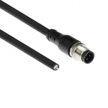 ACT Industrial 5,00 Meter Sensorkabel M12A 4-polig Stecker auf offenes Ende Superflex Xtreme TPE-Kabel, geschirmt