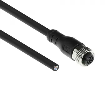 ACT Industrial 1,50 Meter Sensorkabel M12A 4-polig Buchse auf offenes Ende Superflex Xtreme TPE Kabel, geschirmt