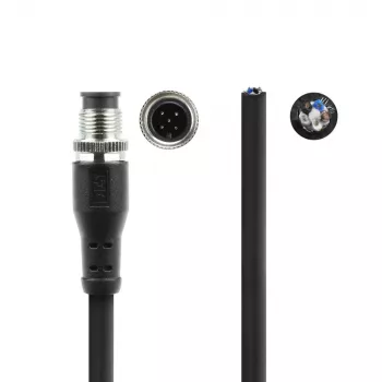 ACT Industrial 3,00 Meter Sensorleitung M12A 5-polig Stecker auf offenes Ende, Superflex Xtreme TPE-Kabel, geschirmt