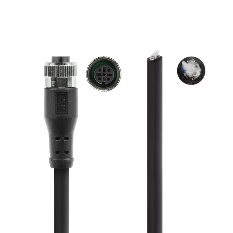 ACT Industrie 3,00 Meter Sensorkabel M12A 5-polig Stecker auf offenes Ende, Superflex Xtreme TPE-Kabel, geschirmt
