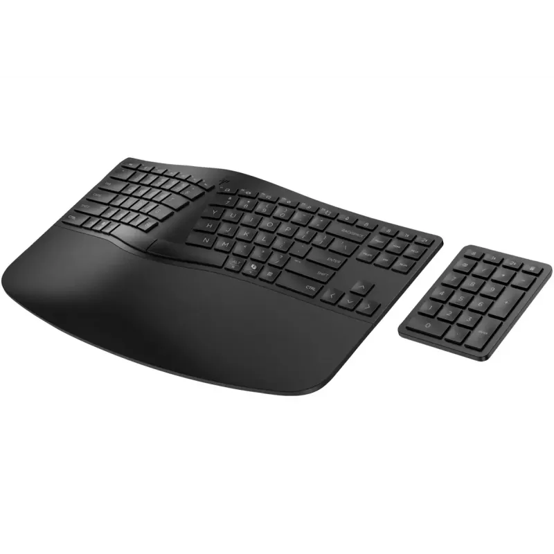HP 960 Ergonomic Wireless Tastatur Full-size 100% RF Wireless + Bluetooth Membrane Schwarz für Zuhause