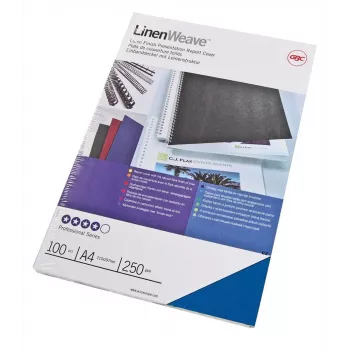 GBC LinenWeave Bindungsdeckel 250 g/m² A4 Königsblau (100), A4, Blau, 250 g/m², 100 St., Ägypten