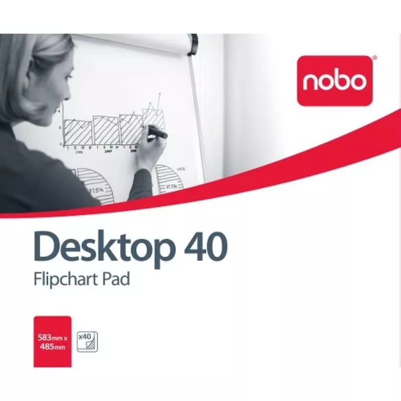 Nobo 34631170 Flipchart-Block, B1, 584 x 483 mm, blanko, 70 g/m², 40 Blatt, weiß
