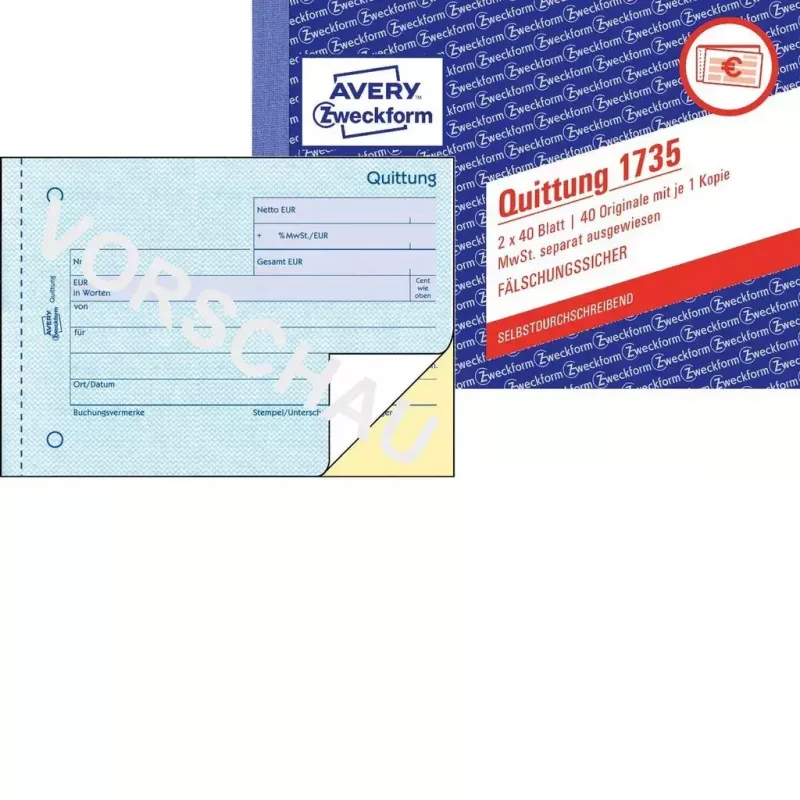 Buchhaltungsformularbuch A6 Avery 1735