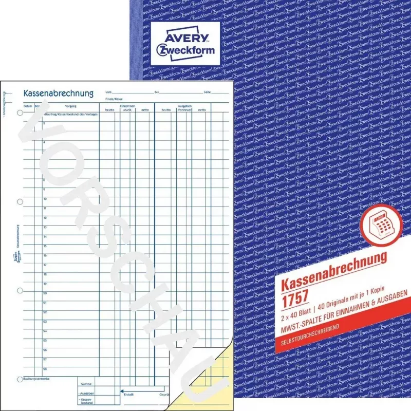 Buchhaltungsformular / -buch AVERY 1757