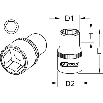 Steckschlüsseleinsatz KS Tools 917.1410 1/4 Zoll Antrieb 1 Kopf 13 g