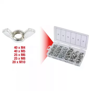 KS Tools 970.0470 Flügelmutter-Sortiment, 150 Stk.