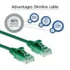 ACT Grün 3 Meter LSZH U/UTP CAT6 Datacenter Slimline Patchkabel mit Rasthakenschutz und RJ45-Steckern