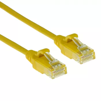 ACT Gelb 0,5 Meter LSZH U/UTP CAT6 Rechenzentrum-Slimline-Patchkabel rastnasenfrei mit RJ45-Steckern
