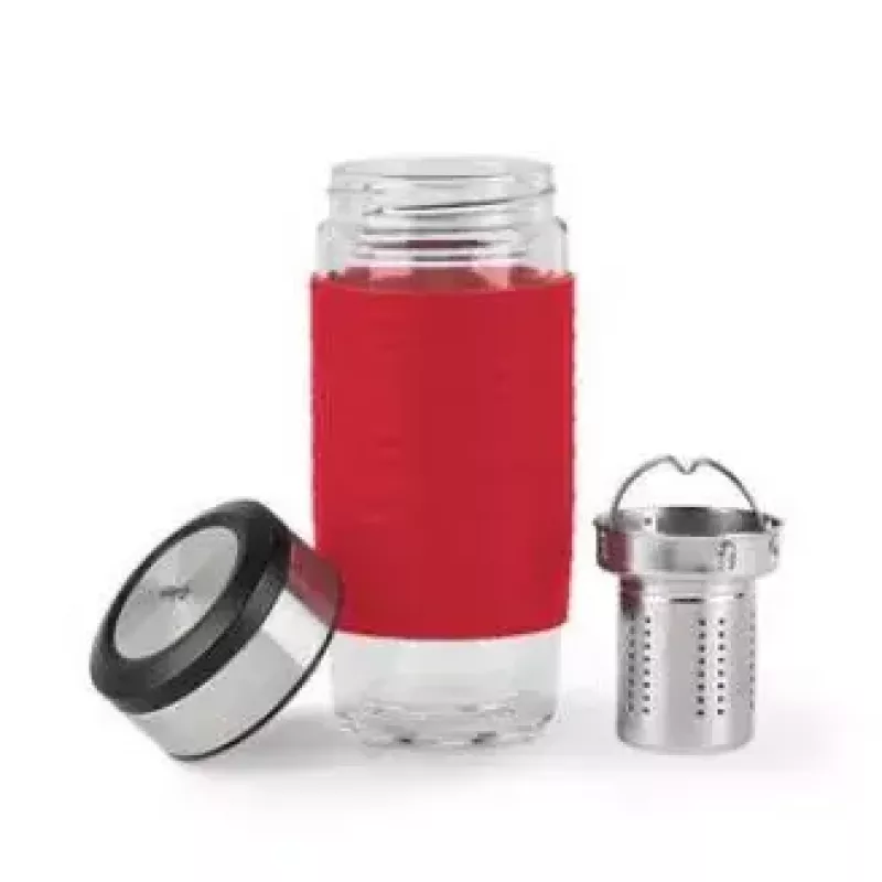 Emsa TEA MUG Isolierbecher mit 2-in-1-Siebeinsatz, 420 ml, Rot