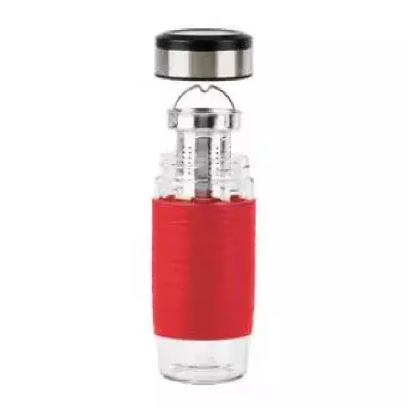 Emsa TEA MUG Isolierbecher mit 2-in-1-Siebeinsatz, 420 ml, Rot