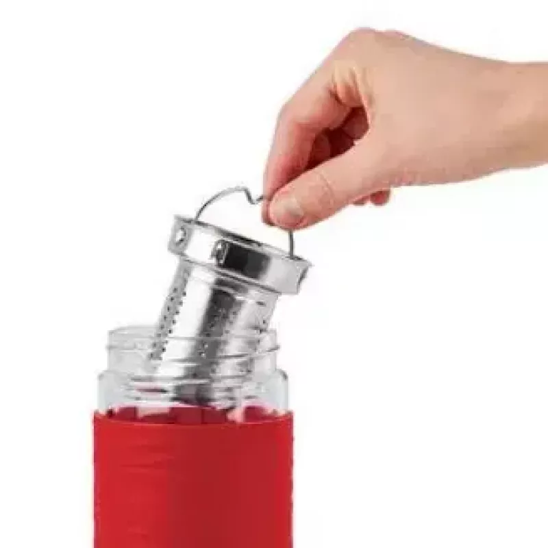 Emsa TEA MUG Isolierbecher mit 2-in-1-Siebeinsatz, 420 ml, Rot