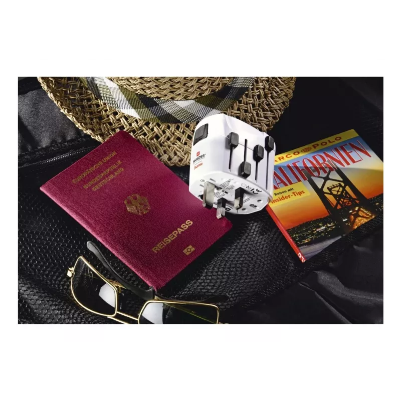 Hama World Travel Pro Reisestecker Universal Typ F Weiß