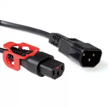 ACT Powercord C13 IEC Lock+ - C14 schwarz 3 m, PC1527