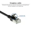 ACT Schwarz 0,15 Meter LSZH U/FTP CAT6A Rechenzentrums-Slimline-Patchkabel rastnasenfrei mit RJ45-Steckern
