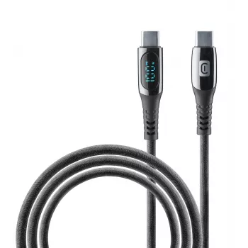 Cellularline Display Kabel USB-C-Kabel mit integriertem LCD-Display