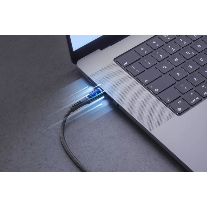 Cellularline Display Kabel USB-C-Kabel mit integriertem LCD-Display
