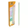 BIC Evolution Pastel HB-Bleistifte mit Radiergummi, 10 Stück, Pink/Purple/Green/Yellow