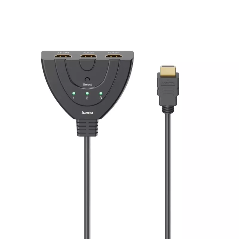 Hama 4K HDMI Switch 3x1, 3x HDMI Buchse auf 1x HDMI Stecker (00205101)